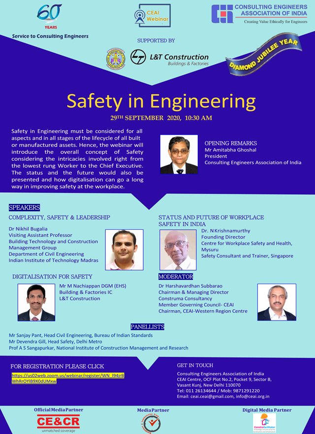 Consulting engineers Webinar on “Safety in Engineering” on Tusday 29th ...